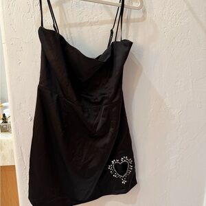 Superdown Black Dress with Heart Detail